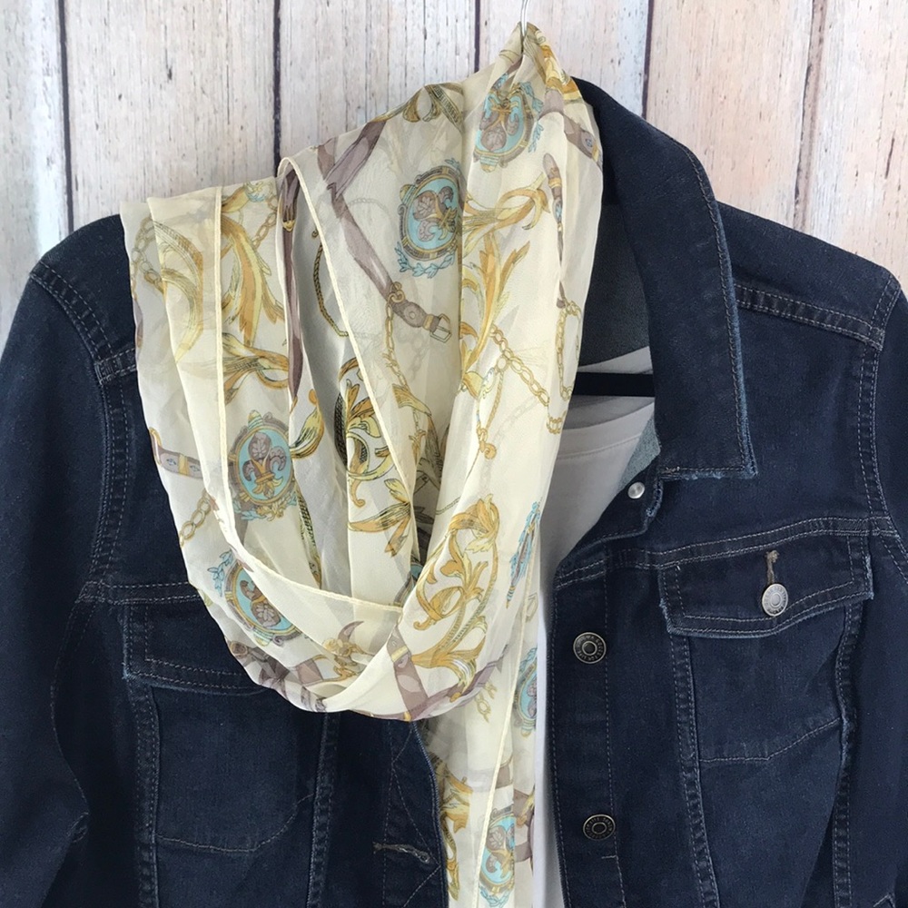 Fleur de Lis and Horse Bridle Silky Scarf